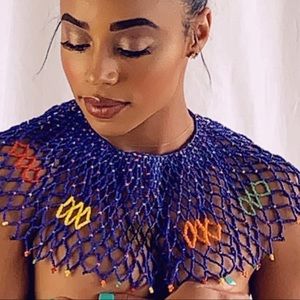 Beaded Necklace in Royal blue